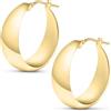 Amberta Orecchini a Cerchio Spessi in Argento Sterling 925 da Donna: Orecchini a Cerchio Chunky Placcati Oro 25 mm