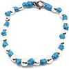 Spadarella Gioielli Spadarella spadino bracciale con pepite in argento 925 di diametro 6 mm e cotone nautico azzurro.Fatto a mano.Unisex.Lunghezza 19cm.
