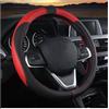 JNNJ Coprivolante Auto, Coprivolante in Pelle Microfibra, Copri Volante Antiscivolo Traspirante Durevole, Protezione Custodia Volante Auto per Maggior Parte Macchina Autocarri(Nero/Rosso)