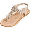 CARETOO Sandali Piatti Infradito Donna, Scarpe Estivi da Spiaggia Bohemia Flip Flop Spiaggia Estivi Scarpe Casual Open Toe Tacco Piatto (Beige, 42 EU)
