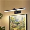 MantoLite LED Lampada da Parete Temperatura Colore Regolabile, 40cm 8W Applique Illuminazione per Pareti Bagno Nero Spazzolato Luci da Esposizione con Testa Della Lampada Girevole Luci Lettura Faretti da Muro