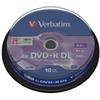 Verbatim - Scatola 10 DVD+R Dual Layer - serigrafato Spindle - 43666 - 8,5GB (unità vendita 1 pz.)