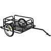 HOMCOM Carrello Bici con Pareti Pieghevoli e Rimovibili, Gancio e 4 Catarifrangenti, in Acciaio e PE, 139x71.5x49 cm, Nero|Aosom