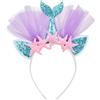 Balinco Costume da sirena, travestimento da sirena, ragazze, donne, bambini, fascia per capelli, cerchietto per capelli, copricapo, accessorio per carnevale, Taglia unica