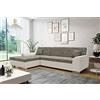 DOMO. collection DOMO Collection Divano angolare Treviso, Tessuto, Grigio/Bianco, 267/178/83 cm
