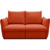 DOMO. collection Cloud Box 2 posti con Funzione Sleep Molle, ingegnerizzato Estraibile, Divano Letto Materiale: Legno Tessuto Metallo plastica, Colore: Arancione, 180 x 97 x 100