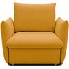 DOMO. collection Cloud Box Funzione Molle, ingegnerizzato Divano Letto Estraibile Imbottita, Poltrona Singola Materiale: Legno Tessuto Metallo plastica, Mango, 120 x 97 x 100