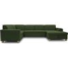 DOMO. collection Zucchero - Divano a forma di U, 162 x 333 x 199 cm, colore: Verde
