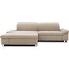 DOMO. collection Mika Divano Forma, Imbottitura angolare, Beige, 260x178x80 cm