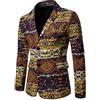Beokeuioe Giacca da uomo business social dance party jacquard smoking abito homme slim fit blazer stampa floreale hippie prom blazer abito da sposa giacca, A2 kaki, M