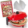 SPICE - Forno Pizza CALIENTE con pietra refrattaria 400 gradi Resistenza circolare (Forno P. 32 cm + 2 Palette alluminio + Ricettario PIZZE)