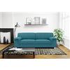 DOMO. collection Jamie, 2 divani, Set di 2 posti Tessuto Metallo, Turchese, 190 x 80 x 72 cm