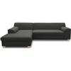 DOMO. Collection Divano angolare Tinos, divano ad angolo con funzione di sonno, divano letto, a L, 273 x 157 cm, colore: antracite
