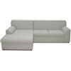 DOMO. collection Divano angolare Topper, divano a forma di L, divano moderno, piccolo angolo imbottito, 245 x 155 x 78 cm (larghezza x profondità x altezza), argento
