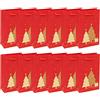 Idena 90816 - Sacchetti regalo albero di Natale, 12 pezzi, 11 x 18 x 5 cm, sacchetti di carta, sacchetti regalo albero rosso