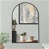 Americanflat Specchio ad arco con cornice, 20 x 30 cm, nero specchio da parete per bagno, ingresso, corridoio, soggiorno, camera da letto, specchio ad arco curvo (MIRARC1929BLK)