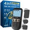 Kongzee 4 in 1 - Unità TENS e fai da te, stimolatore muscolare EMS e massaggio, macchina terapeutica con unità TENS a doppio canale per alleviare il dolore (Nero)