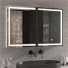 DICTAC Specchio Bagno Contenitore con illuminazione Led e Presa 90x60x13,5 cm Armadietto a specchio da bagno con luce, Mobile a Specchio Bagno con Ripiano,in Metallo,3 Temperature di colore, Bianco