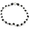 Spadarella Gioielli Spadarella spadino bracciale con pepite in argento 925 di diametro 6 mm e cotone nautico nero.Fatto a mano.Unisex.Lunghezza 19cm.