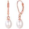 FOCALOOK Orecchini Perla Argento 925 Donna Orecchini in Argento 925 con Perla Orecchini Perle Rosa Argento 925 d'Acqua Dolce con Confezione Regalo