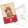 LINA OFFICINE GRAFICHE CREATIVE Biglietto auguri per san valentino formato 17 x 12 con la scritta AUGURI AMORE