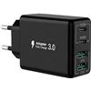 sccvee Caricatore USB C, 40W 4 porte USB C blocco di ricarica rapida Dual Port PD+QC caricatore multiporta tipo C compatibile con iPhone 11/12/13/14/15/Pro Max/XS/XR/8/7/Samsung Telefono/Tablet