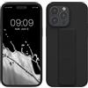 kwmobile 1x Custodia Compatibile con Apple iPhone 14 Pro Max - Cover Supporto Dita - Back Case per Smartphone - Protezione Gommata nero