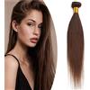 SEGO Extension Capelli Veri Tessitura Matassa Virgin Human Hair Brasiliani Lisci Senza Clip 100g Double Weft per Cucire 60 cm (Lisci) Castano Scuro #2