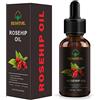 Besstoil Olio di semi di rosa canina biologico per il viso, olio per il viso idratante anti-età per pelle, capelli e unghie al 100% puro naturale non raffinato non OGM