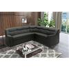 DOMO. collection Divano angolare Berlino, senza tempo in pelle, con funzione di sonno e imbottitura a molla, divano a forma di L, in similpelle, 205 x 250 x 89 cm, nero