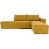 LOOKS BY WOLFGANG JOOP Looks III - Divano di design con molle molle, divano ad angolo con funzione letto, 287 x 229 x 77 cm, colore: Giallo