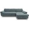 DOMO. collection DOMO Collection Franzi - Divano angolare con piano letto e cassetto, divano con schienale regolabile, 281 x 170 cm, grigio