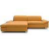 DOMO. collection DOMO Collection Mika Divano angolare a forma di L, 260 cm x 178 cm x 80 cm (L x P x A), tessuto di rivestimento: tessuto strutturato in fango/divano angolare con Recamier