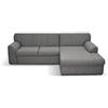 DOMO. collection Divano angolare Topper, divano a forma di L, divano moderno, piccolo angolo imbottito, 245 x 155 x 78 cm (LxPxA), grigio