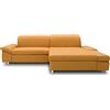 DOMO. collection DOMO Collection Divano angolare Mika a forma di L, divano angolare con schienale e braccioli, angolo imbottito, 260 x 178 x 80 cm (larghezza x profondità x altezza), giallo