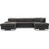 DOMO. collection Wohnlandschaft Star, divano a forma di U, con imbottitura, 150 x 304 x 150 cm, in tessuto nero
