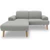 DOMO. collection DOMO Collection Divano angolare Salinas, divano piccolo con anima a forma di L, moderno divano con piedini in legno e effetto fluttuante, divano ad angolo, angolo imbottito, 217 x 176 x 83 cm