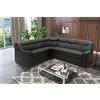 DOMO. collection Berlino Forma angolare, tappezzeria, ingegnerizzato Divano Senza Tempo con Imbottitura a Molle di Alta qualità e Funzione Sleep Metallo Materiale: Legno, Nero, 205x250x89 cm