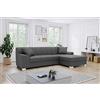 DOMO. collection Divano ad angolo Capri a forma di L con funzione di sonno, divano ad angolo, divano letto 239 x 152 x 75 cm (larghezza x profondità x altezza), grigio scuro