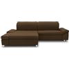 DOMO. collection Divano angolare Mika a forma di L, divano ad angolo, 260 x 178 x 80 cm (LxPxA), marrone scuro