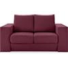 LOOKS BY WOLFGANG JOOP Looks V-2 - Divano di design con sgabelli e scaffale, 2 posti, 172 x 107 x 96 cm, colore: bordeaux