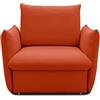 DOMO. collection Cloud Box Funzione Molle, ingegnerizzato Divano Letto Estraibile Imbottita, Poltrona Singola Materiale: Legno Tessuto Metallo plastica, Colore: Arancione, 120 x 97 x 100