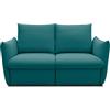 DOMO. collection Cloud Box 2 posti con Funzione Sleep Molle, ingegnerizzato Estraibile, Divano Letto Materiale: Legno Tessuto Metallo plastica, Turchese, 180 x 97 x 100