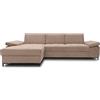 DOMO. collection DOMO Collection Divano angolare Curacao divano letto con nucleo a molla e braccioli a forma di L, divano con funzione di sonno, divano, angolo imbottito 297 x 160 x 84 cm (larghezza x profondità x