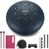 LEKATO Steel Tongue Drum 10 Pollici 11 Toni, Tamburo in Acciaio Handpan Strumento a Percussione per Prestazione Meditazione Yoga con Borsa per Il Trasporto Bacchette