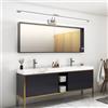 MantoLite LED Lampade da Parete per Quadri,16W 3000K Illuminazione per Interni con testa Girevole e Interruttore, Specchio da Bagno Illuminazioni per Pareti Lampade Lettura Applique (Nichel,90CM)