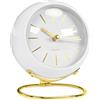 Colexy Orologio Vintage Silenzioso da Tavolo, Orologio al Quarzo da Tavolo, Orologio da Tavolo Bianco con Luce Notturna per Camere da Letto, Scrivania, Scaffale, Ufficio, Senza Batteria