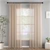 Woaboy Tende per Interni Finestre Voile Trasparenti con Fettuccia Tende a Panello Morbidi Moderne per Camera da Letto Soggiorno Bambini 2 Pezzi 140x260cm Beige