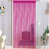 Taiyuhomes - Tenda a cordicelle per porte e finestre, fatta a mano, divisore per stanze, anti insetti, 100% poliestere e misto poliestere., Rosa, 90x200cm