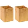 Westmark Porta-utensili da cucina, Quadrato, 2 pezzi, Dimensioni: 13,5 x 10 x 10 cm, Bambù, Tapas + Friends, Marrone chiaro, 698622E3